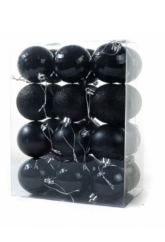 Christmas Gothic Shiny Hanging Tree Ball Pendant Plastic Shatterproof Ball Festival Party Outdoor Decorations(24 pcs, 6 cm)