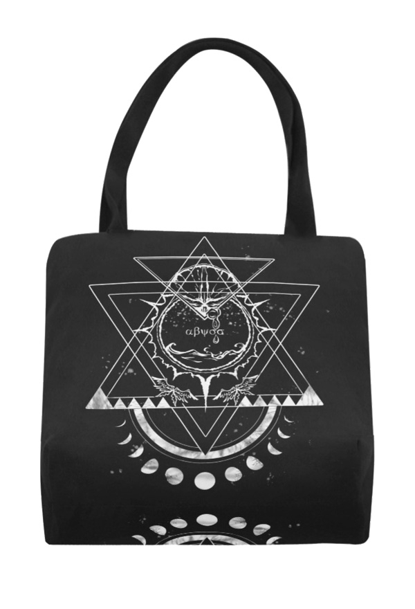 Gothic Alternative Fashion Beach Canvas Bag Black Dark Pentagram Prints Reusable Tote Bag for Beach Travel Gothic Alternative Fashion Beach Canvas Bag Black Dark Pentagram Prints Reusable Tote Bag for Beach Travel