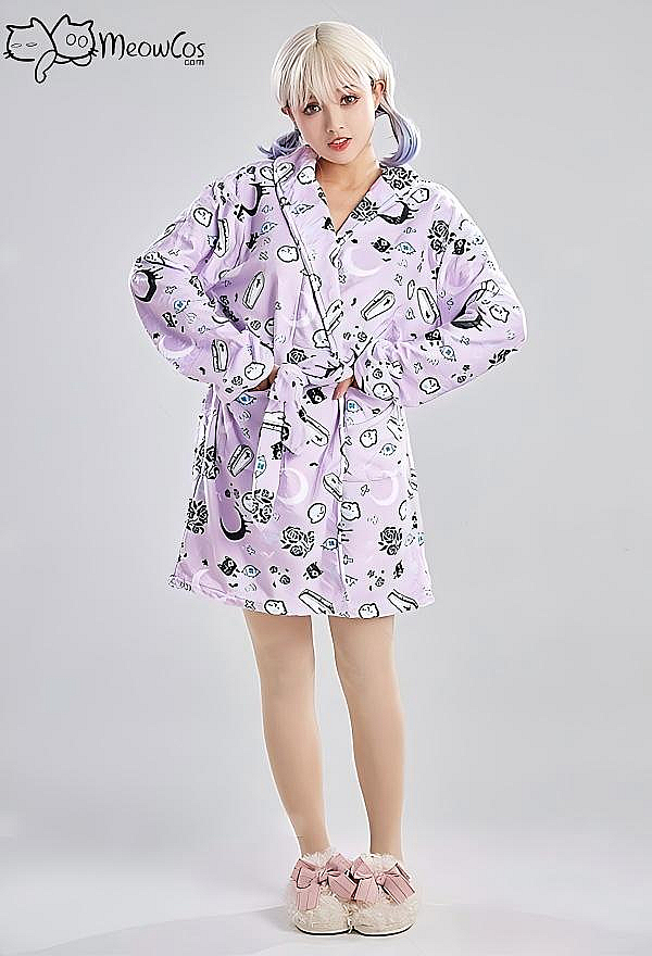 Meowcos.com Women Bathrobe Shower Robes Warm Robe Kimono House Sleepwear Flannel Comfy Loungewear