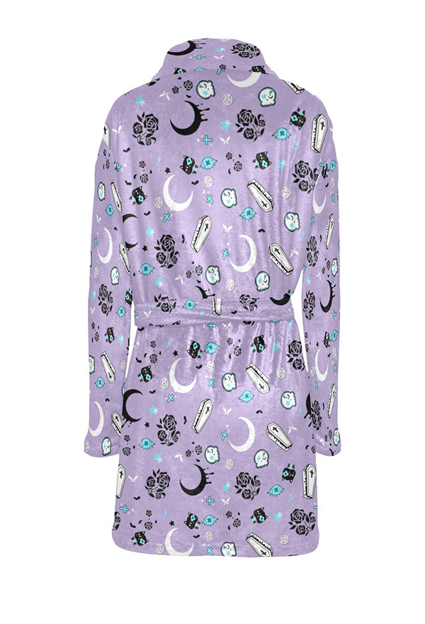 Meowcos.com Women Bathrobe Shower Robes Warm Robe Kimono House Sleepwear Flannel Comfy Loungewear