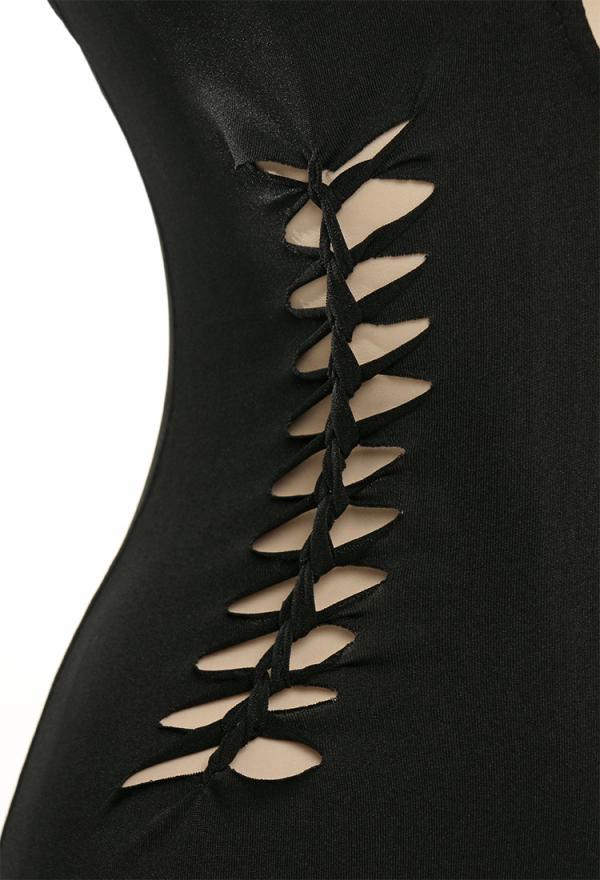 Dark Witch Gothic Elegant Minidress Cross Strap Design Bat Hem Sleeves Dress Dark Witch Gothic Elegant Minidress Cross Strap Design Bat Hem Sleeves Dress