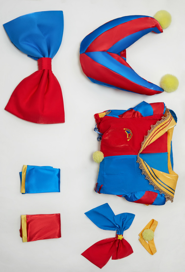 TADC Clown Girl Cosplay Costume Pomni Derivative Halloween Sailor Suit Casual Outfit Sailor Dress with Hat Gloves