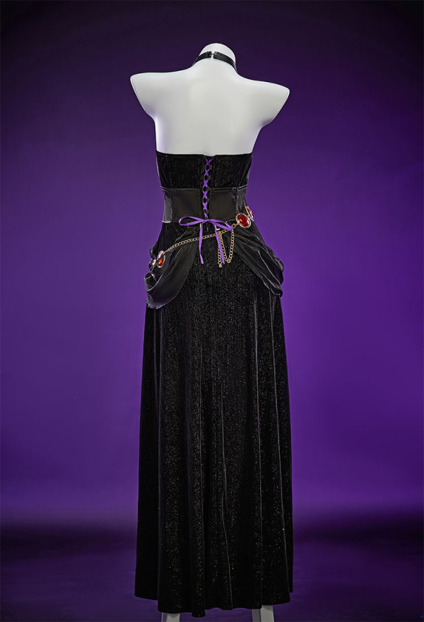 Love Healer Halloween Witch Costume Halter Neck Dress with Cape and Hat Love Healer Halloween Witch Costume Halter Neck Dress with Cape and Hat