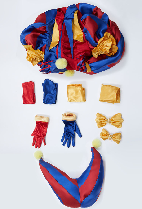 Halloween Cosplay Costume Blue Red Jumpsuit and Hat with Gloves and Socks Halloween Cosplay Costume Blue Red Jumpsuit and Hat with Gloves and Socks