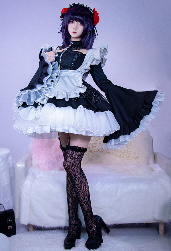 Spell on U Gothic Kawaii Flare Sleeves Maid Dress Halloween Cosplay Costume