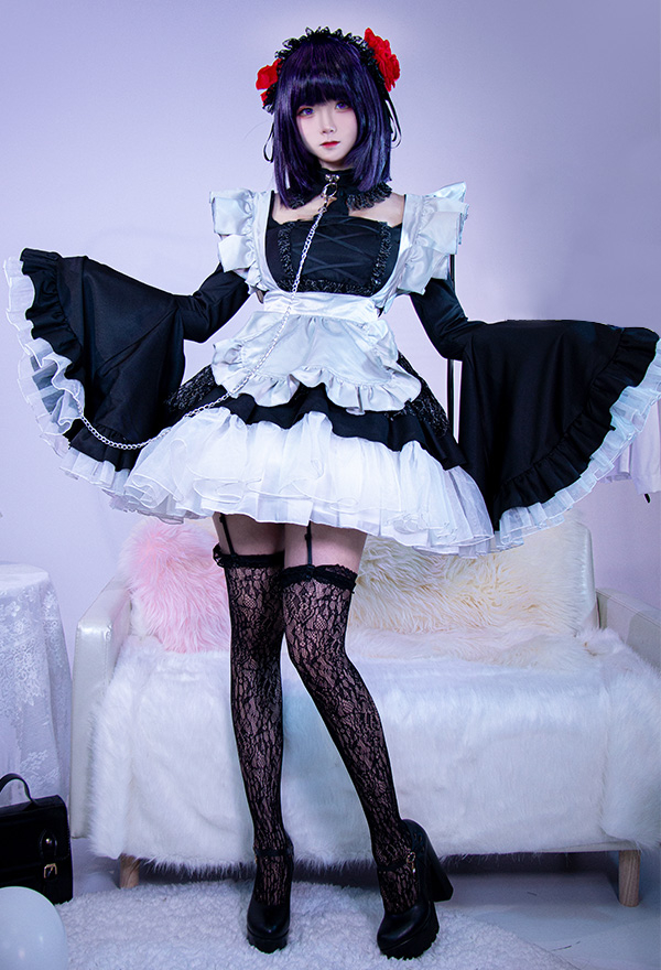 Spell on U Gothic Kawaii Flare Sleeves Maid Dress Halloween Cosplay Costume