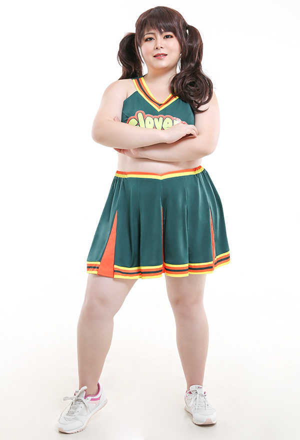 Women Halloween Dance Party Uniform Clover Pattern Cheerleader Performance Costume Plus Size Women Halloween Dance Party Uniform Clover Pattern Cheerleader Performance Costume Plus Size
