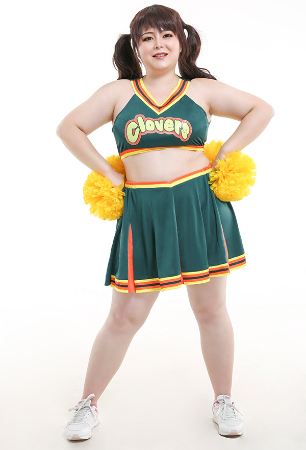 Women Halloween Dance Party Uniform Clover Pattern Cheerleader Performance Costume Plus Size Women Halloween Dance Party Uniform Clover Pattern Cheerleader Performance Costume Plus Size
