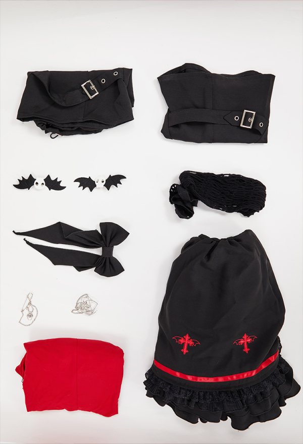Halloween Vampire Girl Spider Costume Dark Gothic Spider Web Suspender Skirt and Shirt Set Outfit with Stockings Halloween Vampire Girl Spider Costume Dark Gothic Spider Web Suspender Skirt and Shirt Set Outfit with Stockings
