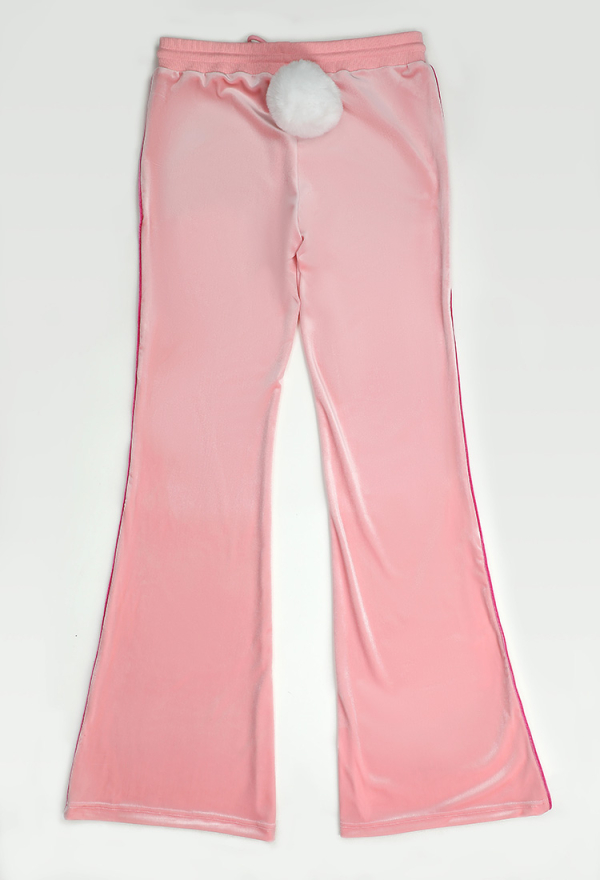 Sports Tracksuit Set Pink Bunny Hooded Top and Pants with Pom-pom Accessories Sports Tracksuit Set Pink Bunny Hooded Top and Pants with Pom-pom Accessories