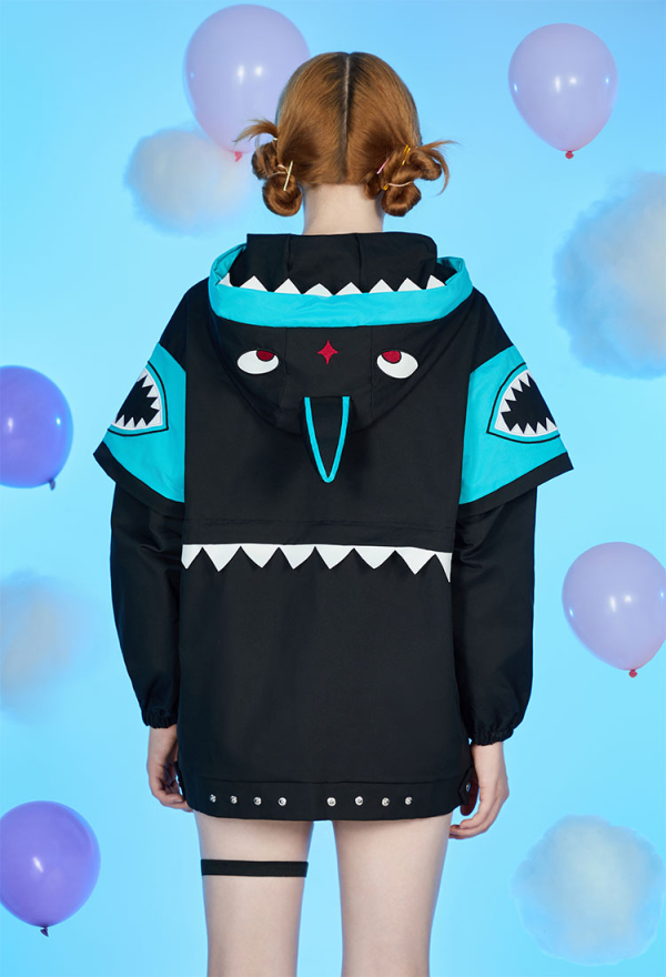 Shark Hoodie Black and Blue Paw Hoodie Daily Wear