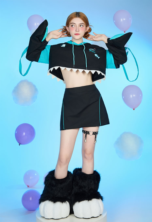 Shark Hoodie Black and Blue Paw Hoodie Daily Wear