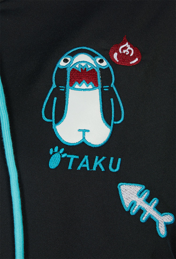 Shark Hoodie Black and Blue Paw Hoodie Daily Wear