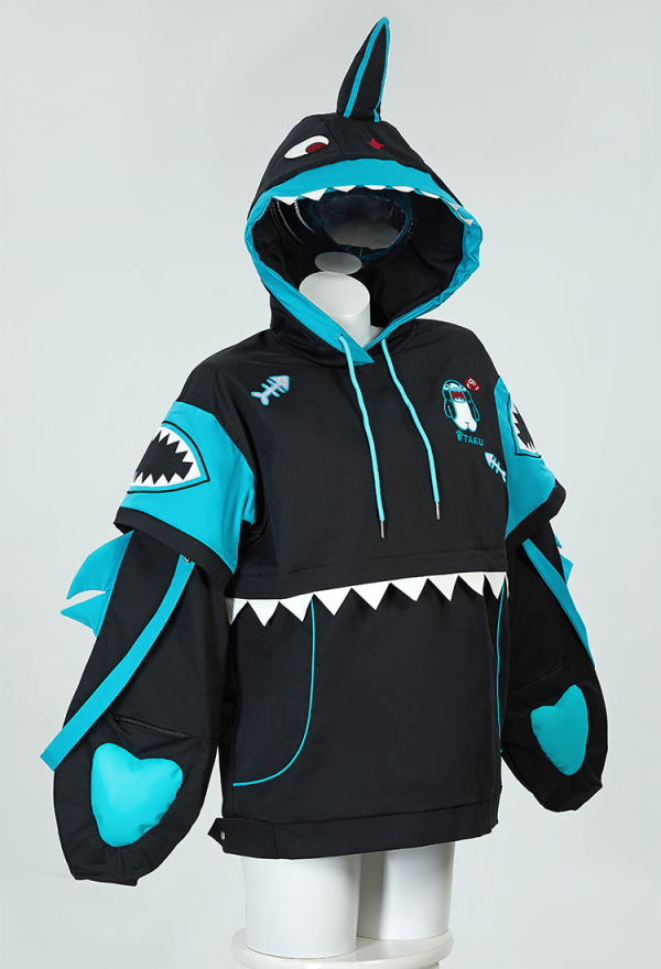 Shark Hoodie Black and Blue Paw Hoodie Daily Wear