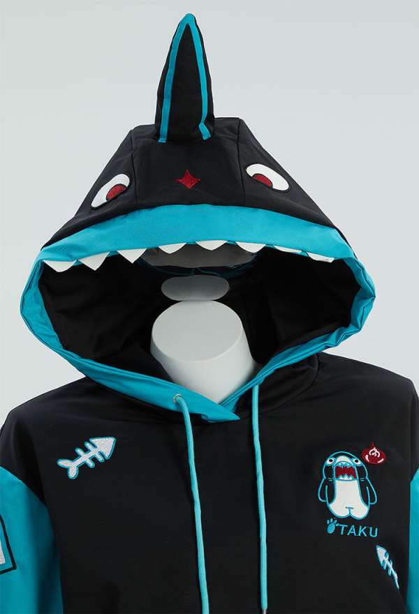 Shark Hoodie Black and Blue Paw Hoodie Daily Wear