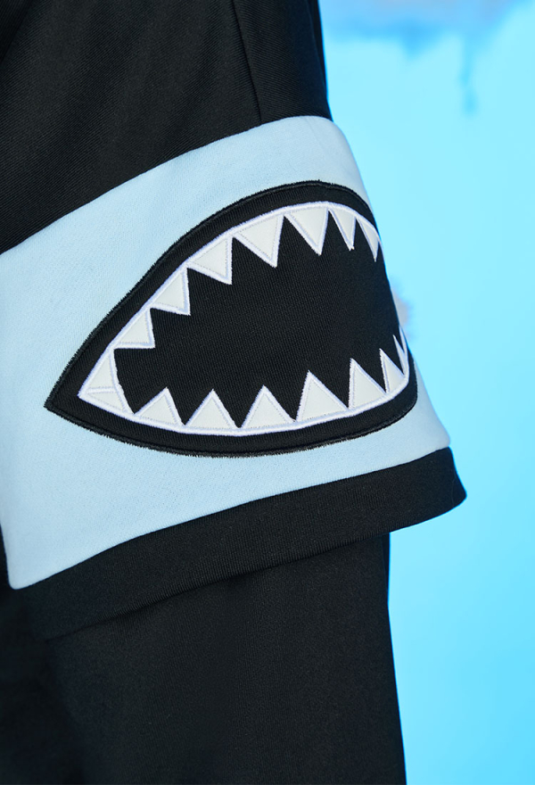 Dizzy Shark-Kitten Black and Blue Paw Hoodie Daily Wear Dizzy Shark-Kitten Black and Blue Paw Hoodie Daily Wear
