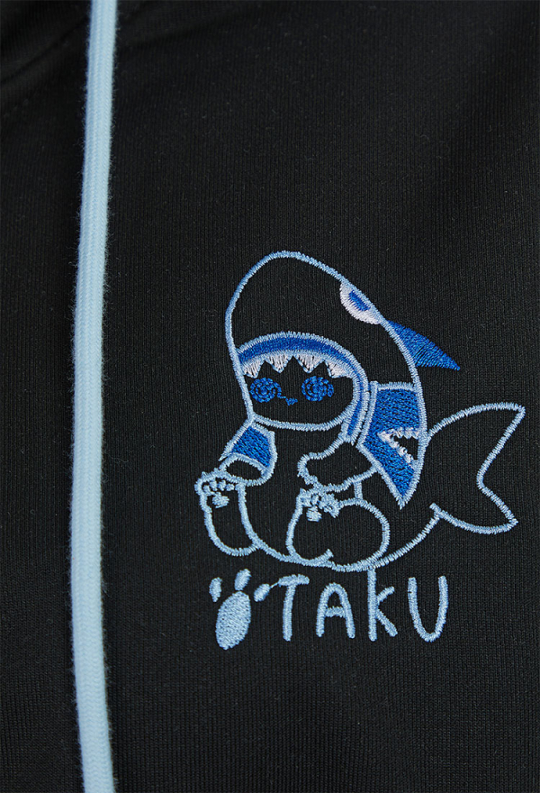 Dizzy Shark-Kitten Black and Blue Paw Hoodie Daily Wear Dizzy Shark-Kitten Black and Blue Paw Hoodie Daily Wear