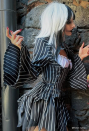 Sweet Nightmare Jack Skellington Style Gothic Costume Long Sleeve Top and Tube Top with Skirt and Gloves