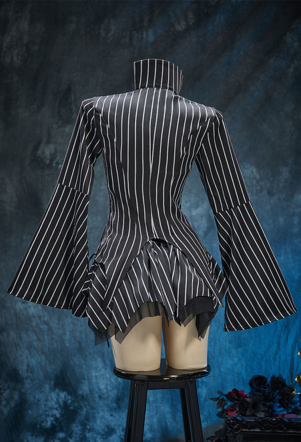 Sweet Nightmare Jack Skellington Style Gothic Costume Long Sleeve Top and Tube Top with Skirt and Gloves Sweet Nightmare Jack Skellington Style Gothic Costume Long Sleeve Top and Tube Top with Skirt and Gloves