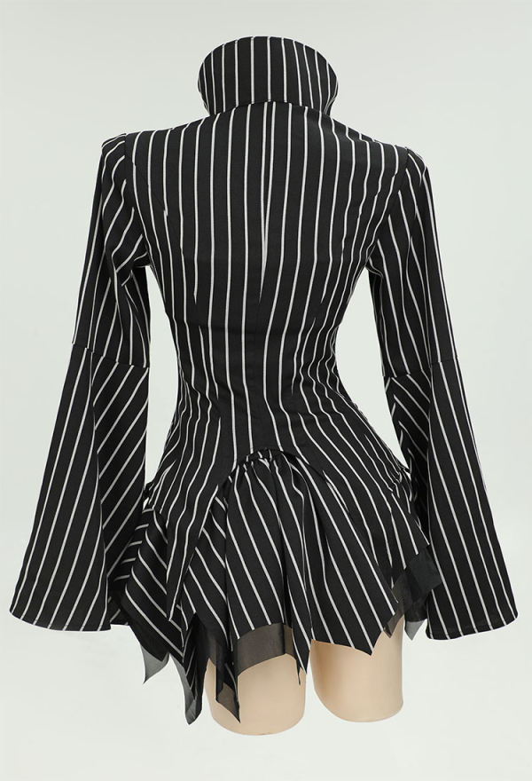 Sweet Nightmare Jack Skellington Style Gothic Costume Long Sleeve Top and Tube Top with Skirt and Gloves Sweet Nightmare Jack Skellington Style Gothic Costume Long Sleeve Top and Tube Top with Skirt and Gloves