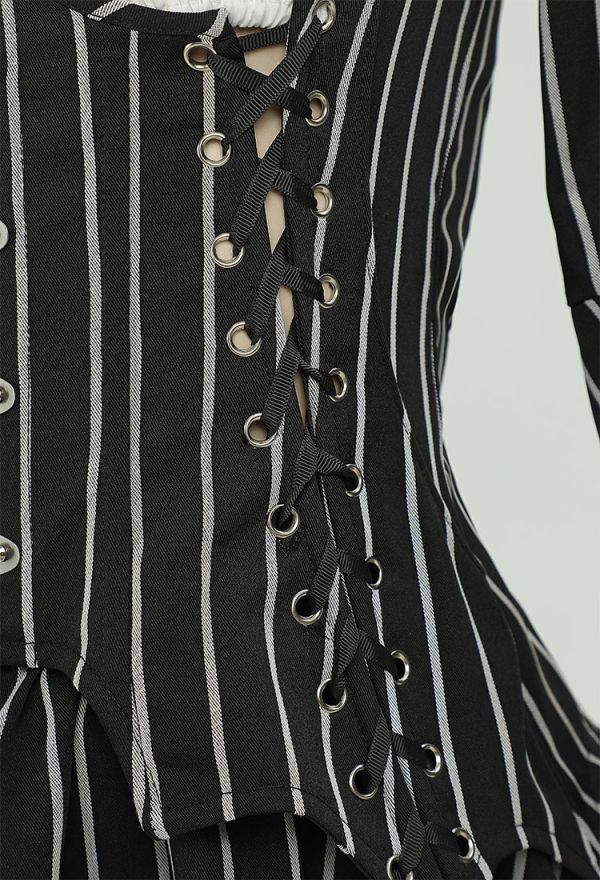 Sweet Nightmare Jack Skellington Style Gothic Costume Long Sleeve Top and Tube Top with Skirt and Gloves Sweet Nightmare Jack Skellington Style Gothic Costume Long Sleeve Top and Tube Top with Skirt and Gloves