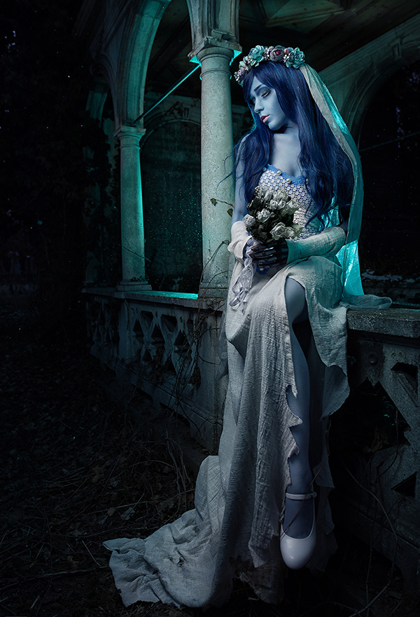 Gothic Halloween Graveyard Ghost Dress Cotton Bride Skeleton Dress with Headdress Gothic Halloween Graveyard Ghost Dress Cotton Bride Skeleton Dress with Headdress