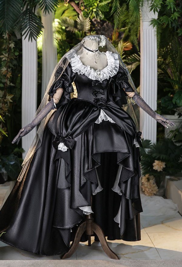 Halloween Cosplay Costume Dress with Pantyhose and Veil
