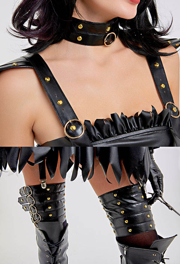 Edward Women Gothic Black Mini Dress Halloween Cosplay Costume Edward Women Gothic Black Mini Dress Halloween Cosplay Costume