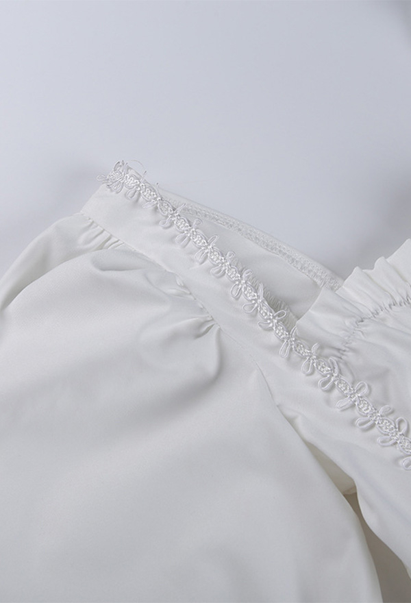 Women Stylish Short Puff Sleeve Mini Dress Gothic Mall Goth Polyester High Waist Front Strap Lace Hem Dress Women Stylish Short Puff Sleeve Mini Dress Gothic Mall Goth Polyester High Waist Front Strap Lace Hem Dress