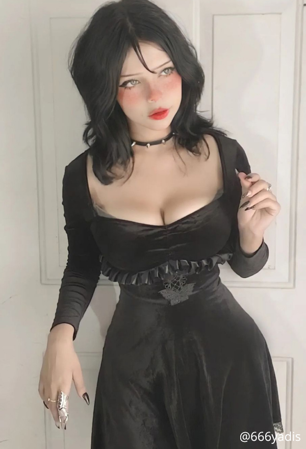 Women Fall Stylish Show Breast Cocktail Mini Dress Gothic Velvet Front Butterfly Embroidery Lace Hem Long Sleeve A-line Dress