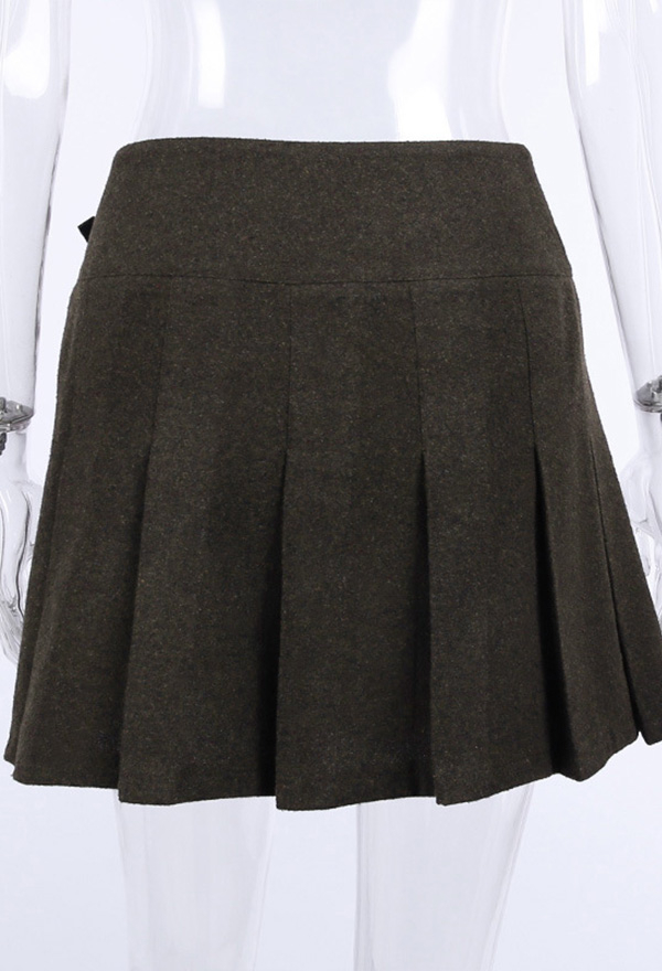 Gothic Grunge Aesthetic Pleated Skirt Punk Style Brown Cotton PU Buckle Decorated Patchwork Mini Skirt Gothic Grunge Aesthetic Pleated Skirt Punk Style Brown Cotton PU Buckle Decorated Patchwork Mini Skirt