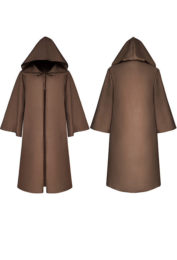 Gothic Medieval Death Witch Halloween Costume Hooded Robes Cloak