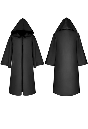 Gothic Medieval Death Witch Halloween Costume Hooded Robes Cloak