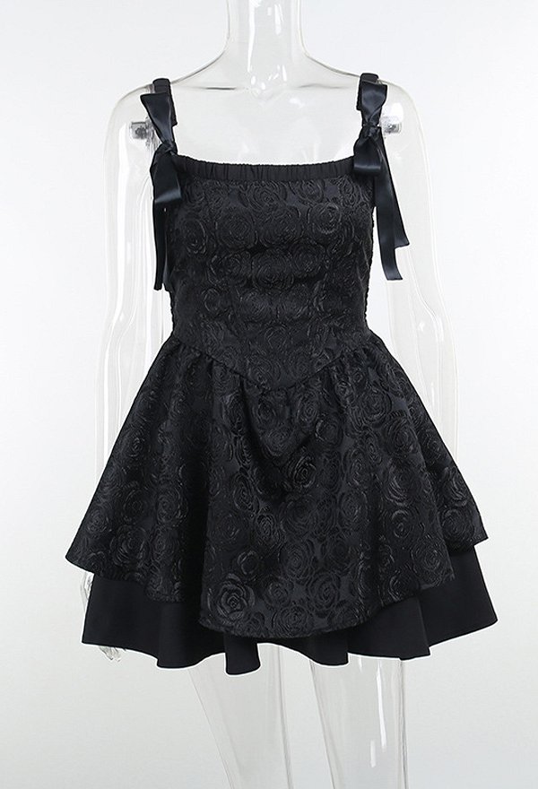 Hot Girl Gothic High Waist Bodycon Mini Dress Jacquard Design Mini Cami Dress