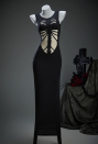 Moonlight Devil Gothic Style Black Dress Skeleton Hollow Cutout Patchwork Dress