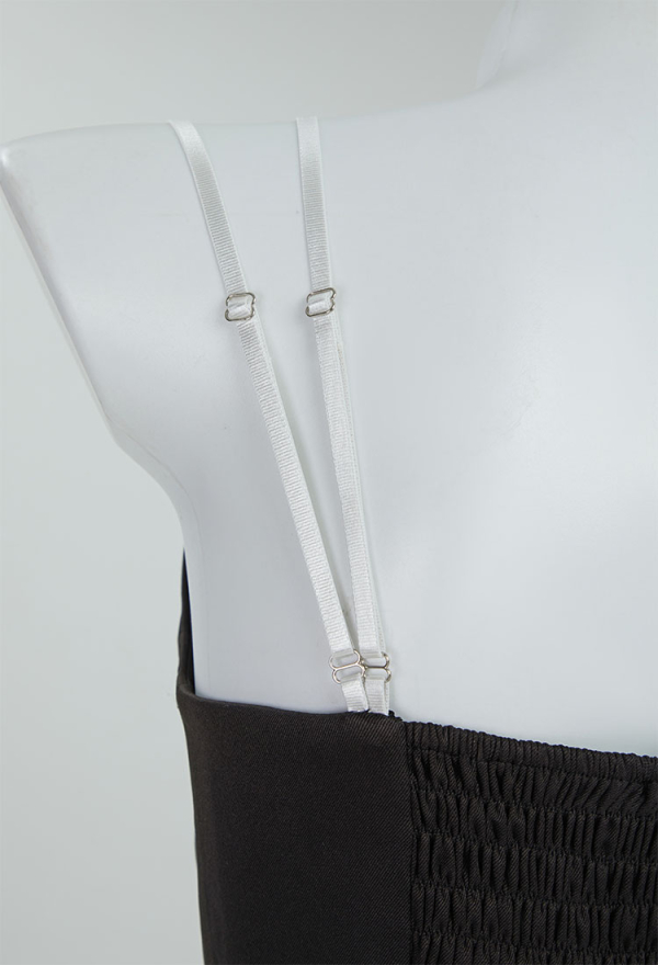 Halloween Gothic Black Tube Dress Cutout Strappy Bondage Dress with Gloves Halloween Gothic Black Tube Dress Cutout Strappy Bondage Dress with Gloves
