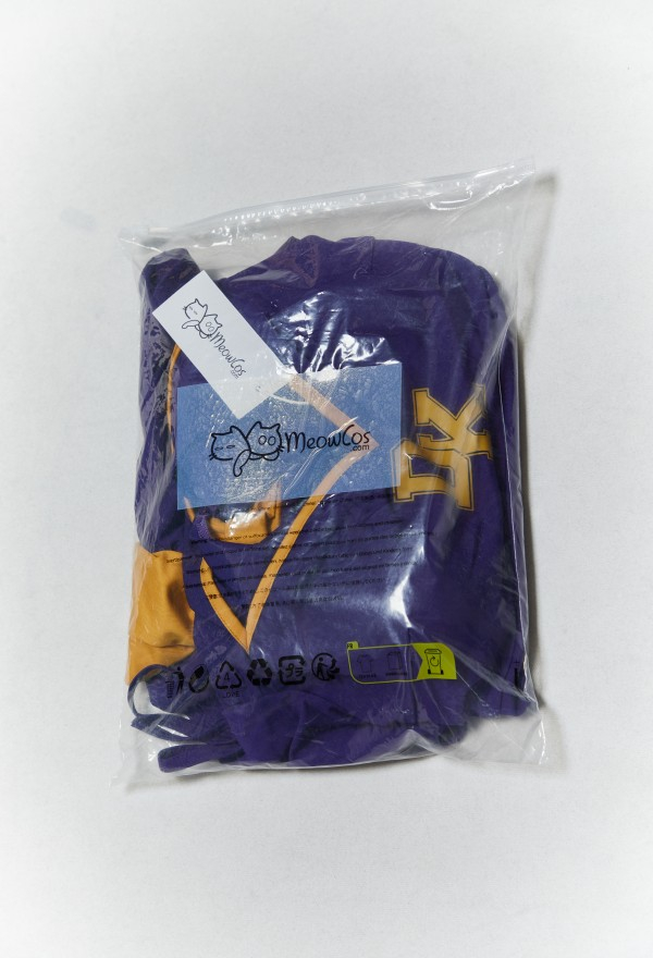 Meowcos.com Jennifer Halloween Gothic Costume Purple Cheerleader Cutout Backless Top Skirt Set