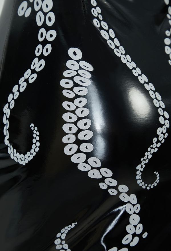 Nocturnal Glimmer Gothic Black Cthulhu Leather Noctilucent Dress Bodycon Halter Dress See Through Octopus Print Dress Nocturnal Glimmer Gothic Black Cthulhu Leather Noctilucent Dress Bodycon Halter Dress See Through Octopus Print Dress