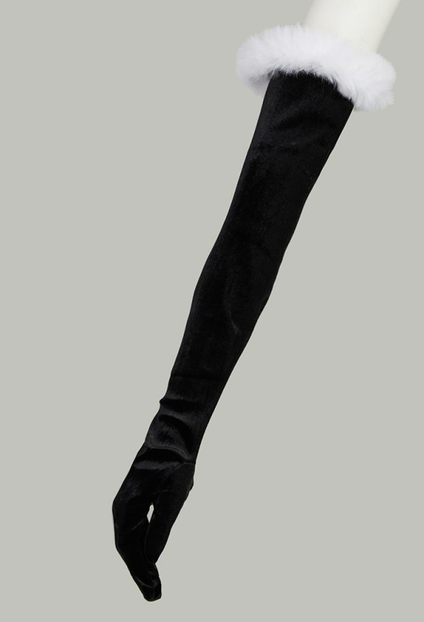 Silent Night Black Bodysuit and Half Skirt Set Dark Furry Christmas Set with Hat Choker Gloves Silent Night Black Bodysuit and Half Skirt Set Dark Furry Christmas Set with Hat Choker Gloves