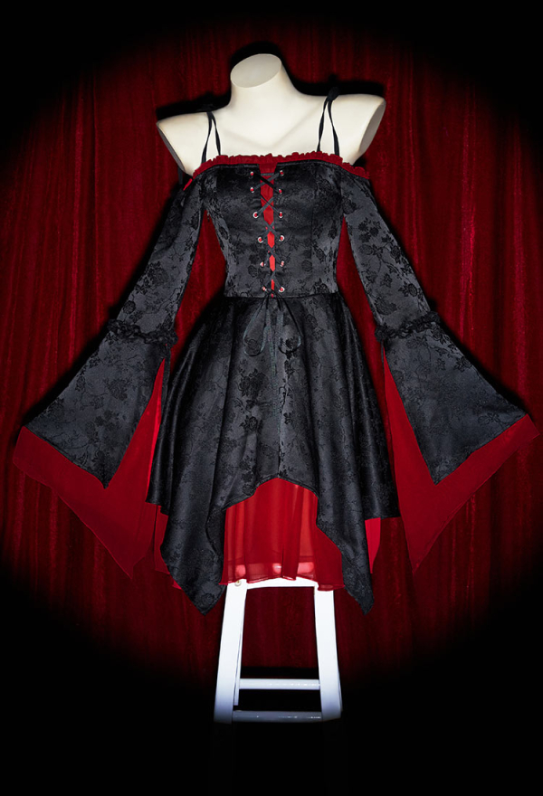 Moonlight Romance Medieval Gothic Black Velvet Dress Vampire Style Off Shoulder Strap Dress Moonlight Romance Medieval Gothic Black Velvet Dress Vampire Style Off Shoulder Strap Dress