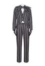 Meowcos Halloween Jack Skellington Style Costume Gothic Long Sleeve Jacket and Pants with Bow Tie and Gloves