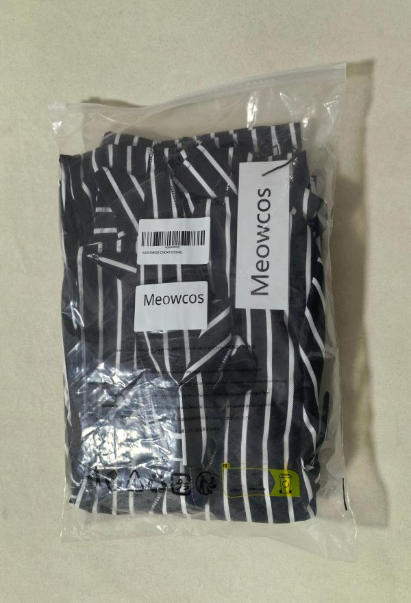 Meowcos Halloween Jack Skellington Style Costume Gothic Long Sleeve Jacket and Pants with Bow Tie and Gloves