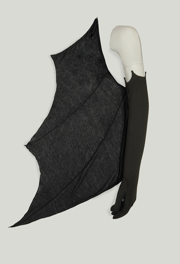Blood Moon Silhouette Gothic Black Bat Irregular Backless Halter Top and Ruffle Half Skirt with Gloves Socks Vampire Costume Blood Moon Silhouette Gothic Black Bat Irregular Backless Halter Top and Ruffle Half Skirt with Gloves Socks Vampire Costume