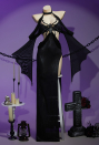 Beauty of Shadow Gothic Spider Sexy Costume Long Sleeves High Split Dress with Veil and Detachable Spider Accessory