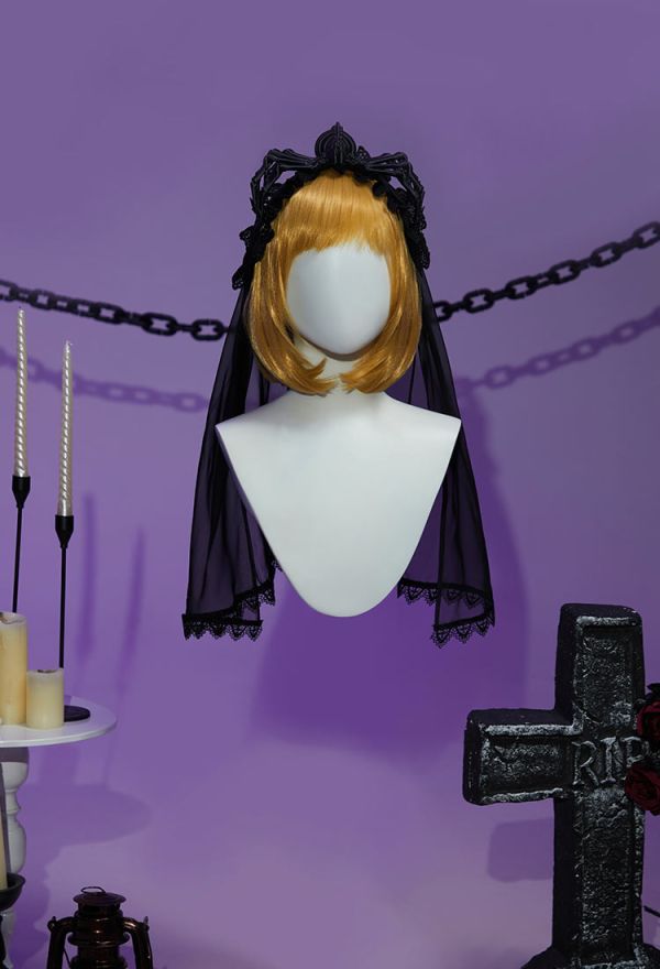 Beauty of Shadow Gothic Spider Sexy Costume Long Sleeves High Split Dress with Veil and Detachable Spider Accessory