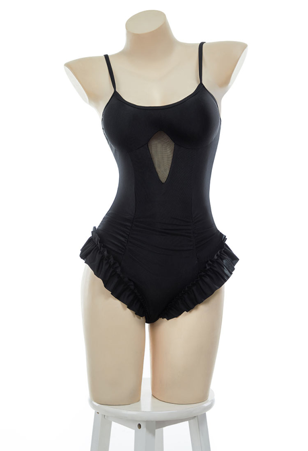 Timeless Abyss Victorian Vintage Style Halter One Piece Swimsuit with Halter Ruffle Shawl Swimwear Bathing Suit Timeless Abyss Victorian Vintage Style Halter One Piece Swimsuit with Halter Ruffle Shawl Swimwear Bathing Suit