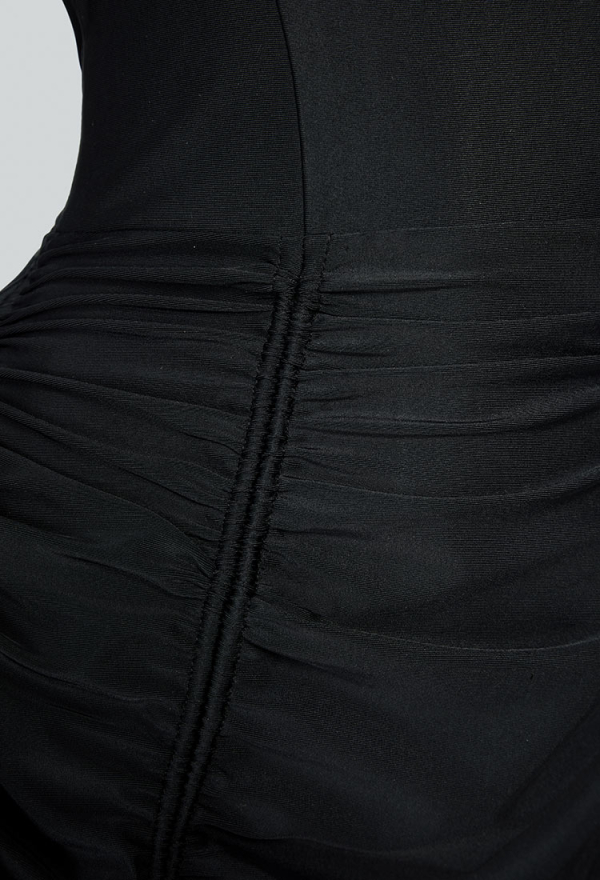 Timeless Abyss Gothic Black Vintage Style Bathing Suit Drawstring Bubble Sleeve One-Piece Swimsuit Timeless Abyss Gothic Black Vintage Style Bathing Suit Drawstring Bubble Sleeve One-Piece Swimsuit
