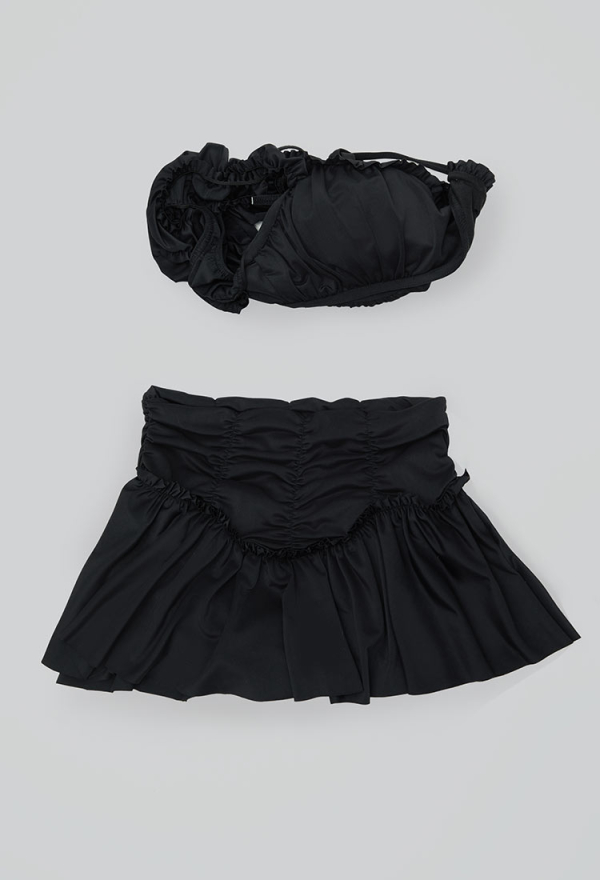 Timeless Abyss Gothic Black Vintage Style Two-Piece Swimsuit Halter Short Top and Swim Skirt Bathing Suit Timeless Abyss Gothic Black Vintage Style Two-Piece Swimsuit Halter Short Top and Swim Skirt Bathing Suit
