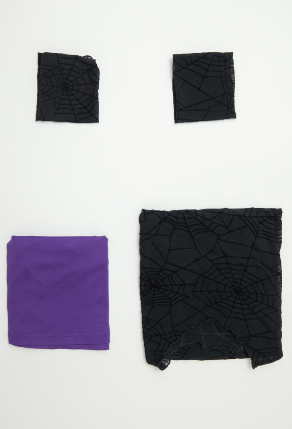 Gothic Black Purple Dress Set Sheer Spiderweb Pattern Dress with Strappy Top and Gloves Gothic Black Purple Dress Set Sheer Spiderweb Pattern Dress with Strappy Top and Gloves