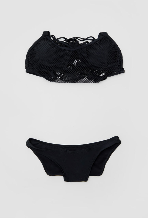 Riot Waves Gothic Black Fishing Net Cutout One Piece Swimsuit Pentagram Cross Strap Bathing Suit with Bottoms Riot Waves Gothic Black Fishing Net Cutout One Piece Swimsuit Pentagram Cross Strap Bathing Suit with Bottoms